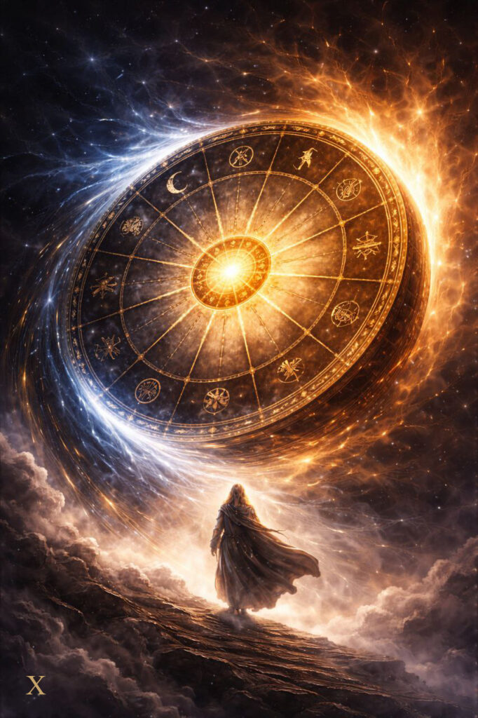 Atra Ignis tarot card – Wheel of Fortune – original author deck artwork