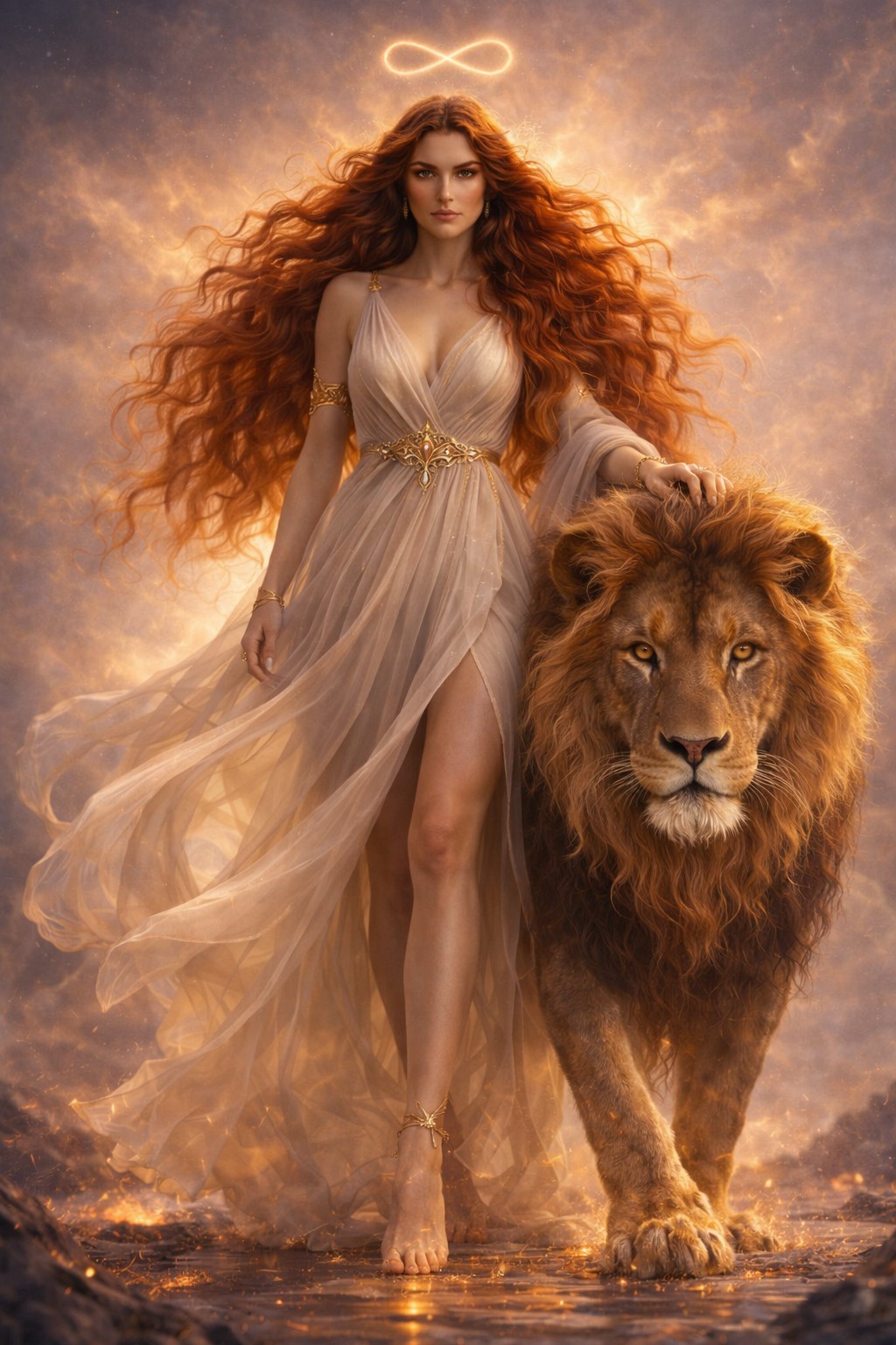 Atra Lumen tarot card – VIII Strength – original author deck artwork